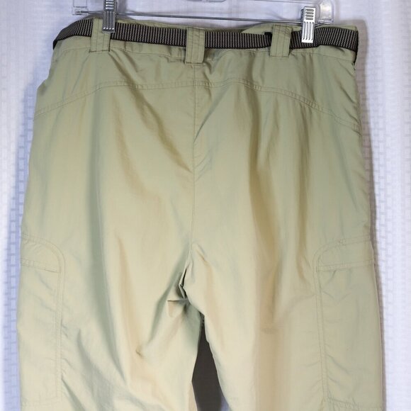 ExOfficio Size 14 green cargo multi-pocket belted travel/hiking pants - Picture 4 of 14